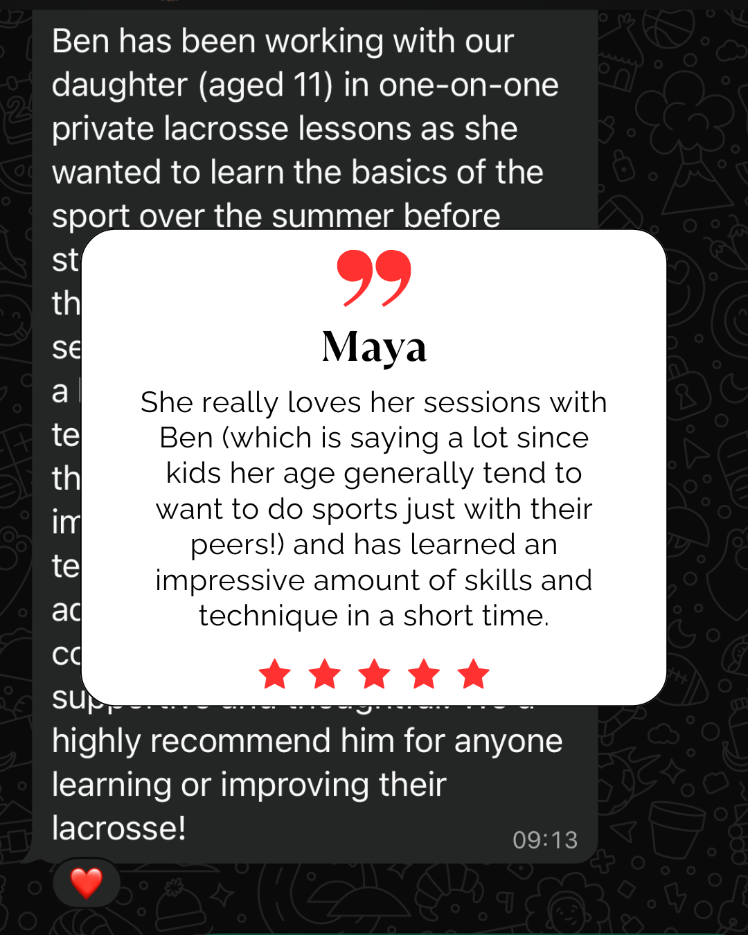 Testimonial from Maya